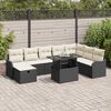 vidaXL Set Divano da Giardino con cuscino 9 pcs Nero Poly Rattan