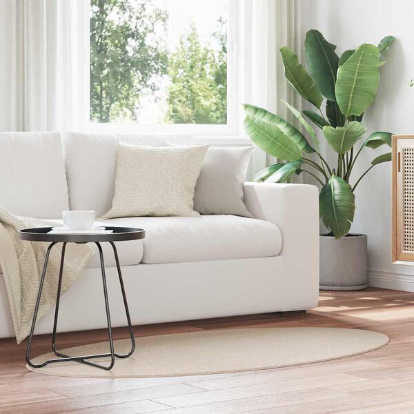 vidaXL Tappeti per area Ovale HUARTE Beige 80 x 150 cm 100% Poliestere