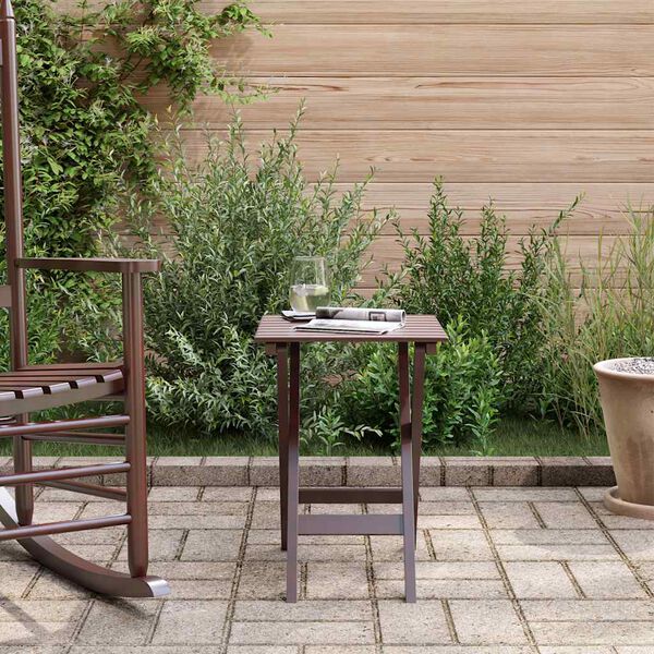 vidaXL Tavolino Laterale Pieghevole Marrone Legno Massello di Pioppo