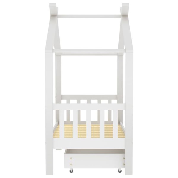 vidaXL Giroletto Bambini con Cassetto Bianco Legno di Pino 70x140 cm
