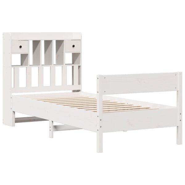 vidaXL Letto Libreria senza Materasso Bianca 90x200 cm Legno di Pino