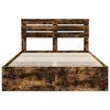 vidaXL Struttura del letto con cassetto Rovere fum&eacute; 140 x 190 cm