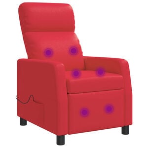 vidaXL Poltrona Massaggiante Rosso Similpelle