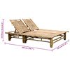 vidaXL Lettino Prendisole Doppio con Cuscini in Bambù