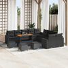 vidaXL Set Divano da Giardino con cuscino 18 pcs Nero polyrattan