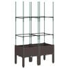 vidaXL Fioriera da Giardino con Traliccio Marrone 80x40x142,5 cm in PP