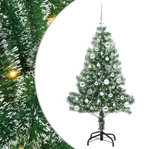vidaXL Albero di Natale Artificiale Imbiancato con Luci LED 150 cm