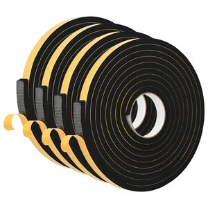 vidaXL Nastro adesivo in schiuma 4 pz Nero 15mm x 5m Schiuma CR