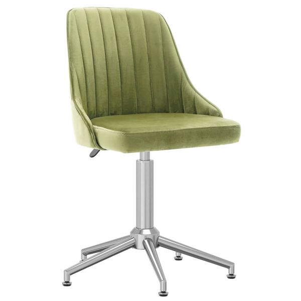 vidaXL Sedie da Pranzo Girevoli 2 pz Verde Chiaro in Velluto