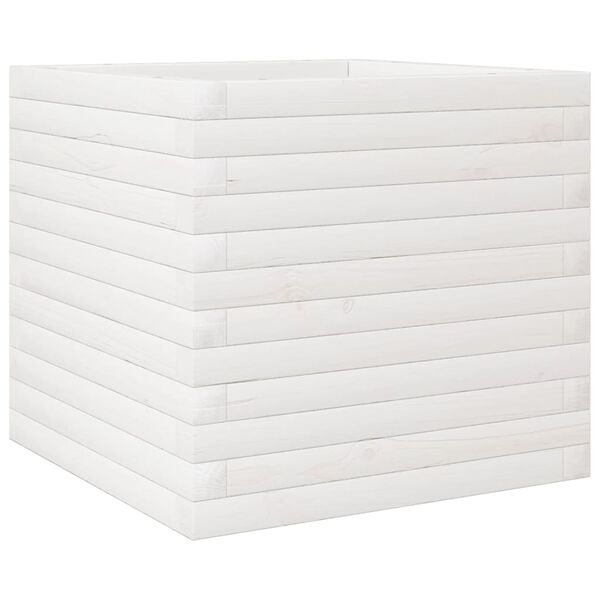 vidaXL Fioriera da Giardino Bianca 50x50x45,5cm Legno Massello di Pino