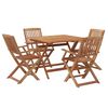 vidaXL Set da Pranzo per Giardino 5 pz in Legno Massello di Acacia