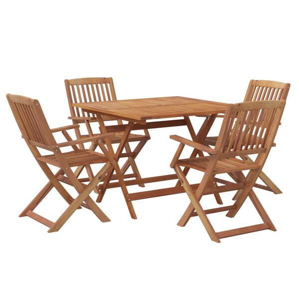 vidaXL Set da Pranzo per Giardino 5 pz in Legno Massello di Acacia