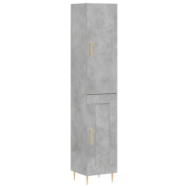 vidaXL Credenza Grigio Cemento 34,5x34x180 cm in Legno Multistrato