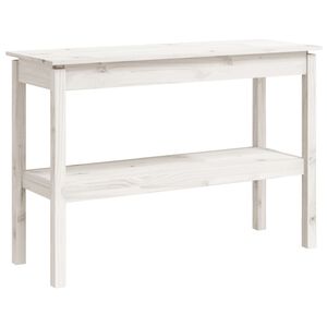 vidaXL Tavolo Consolle Bianco 110x40x75 cm in Legno Massello di Pino