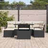 vidaXL Set Divano da Giardino con archiviazione 7 pcs Nero Poly Rattan