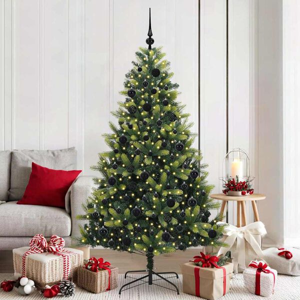 vidaXL Albero di Natale Artificiale a Cerniera con 300 LED 180 cm