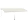 vidaXL Tenda da sole elettrica con LED e sensore 6 x 3 m Crema