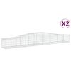 vidaXL Cesti Gabbioni ad Arco 2 pz 400x50x40/60 cm Ferro Zincato