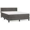 vidaXL Giroletto a Molle con Materasso Grigio Scuro 140x190 cm Velluto