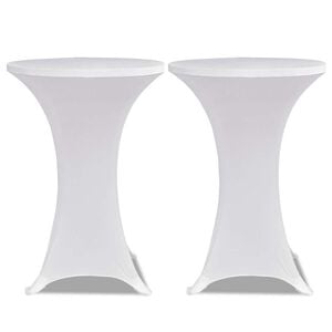 vidaXL Copritavolo ?60 cm Bianco Tessuto elasticizzato 2 pezzi