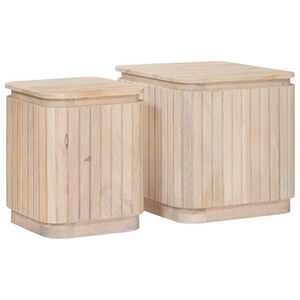 vidaXL Set di Tavolini Fatti a Mano 2 pz Bianco 45 x 45 x 45 cm