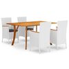 vidaXL Set Mobili da Pranzo per Giardino 5 pz Bianco