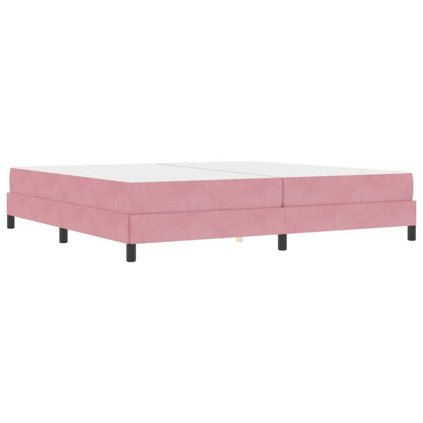 vidaXL Letto a molle con materasso Rosa 200 x 200 cm Tessuto