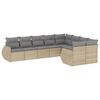 vidaXL Set Divano da Giardino 9 pz con Cuscini Beige in Polyrattan