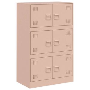 vidaXL Credenza Rosa 67x39x107 cm in Acciaio