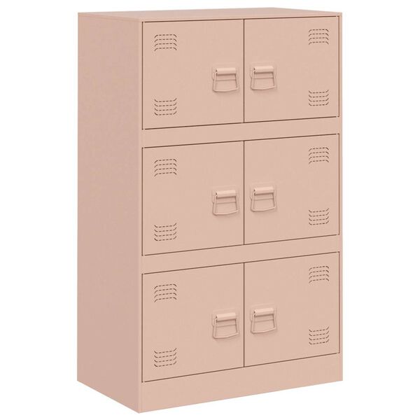 vidaXL Credenza Rosa 67x39x107 cm in Acciaio