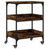 vidaXL Carrello da Cucina Rovere Fumo 60x41x80,5 cm Legno Multistrato