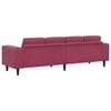 vidaXL Divano per Soggiorno Rosso Vino 250 x 77 x 76 cm
