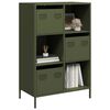vidaXL Credenza Verde Oliva 68x39x103,5 cm in Acciaio