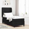 vidaXL Letto a molle con materasso Nero 80 x 200 cm Tessuto