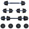 vidaXL Set di Manubri 2-in-1 40kg Nero e Blu Cemento e sabbia di ferro