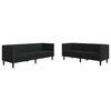vidaXL Divano per Soggiorno 2 pcs Nero 194 x 74,5 x 70,5 cm