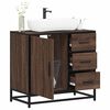 vidaXL Mobile Lavabo Bagno Rovere Marrone 65x33x60cm Legno Multistrato