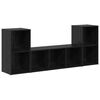vidaXL Set mobile TV Montaggio a parete 3 pcs Nero Legno multistrato