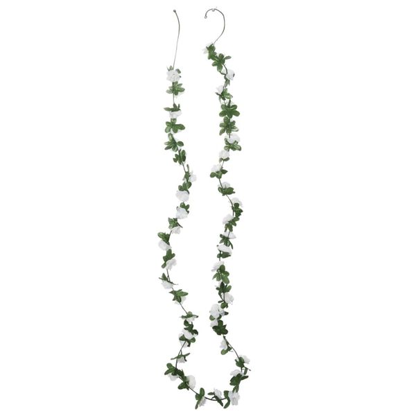 vidaXL Ghirlande Fiori Artificiali Natale 6 pz Bianco Primavera 250 cm