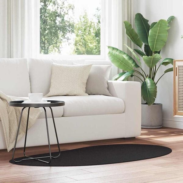 vidaXL Tappeto Nero 80 x 150 cm Poliestere