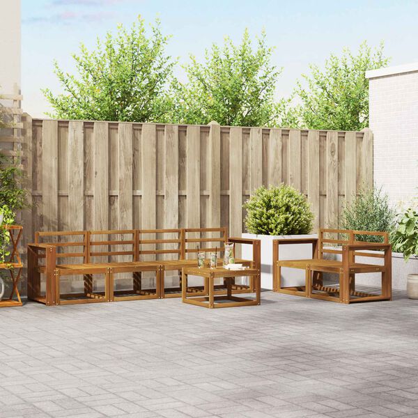 vidaXL Set di divani da esterno 7 pcs Naturale