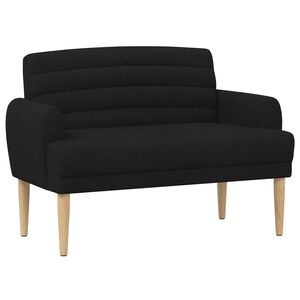 vidaXL Loveseat con bottoni imbottiti Nero 116 x 67 x 80 cm Tessuto