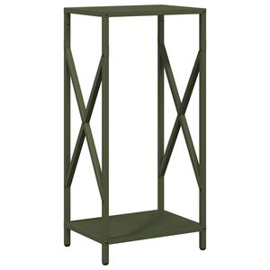 vidaXL Rastrelliera per Legna da Ardere Verde Oliva 34x25x70 cm