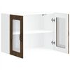 vidaXL Pensile da Cucina con Porta in Vetro Lucca Rovere Fumo