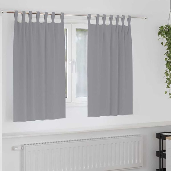 vidaXL Tende Blackout con Anelli 2 pcs Grigio chiaro 140 x 140 cm