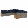 vidaXL Set Divani da Giardino 11 pz con Cuscini Grigio in Polyrattan