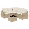 vidaXL Set Divano da Giardino 6 pz con Cuscini Beige in Polyrattan