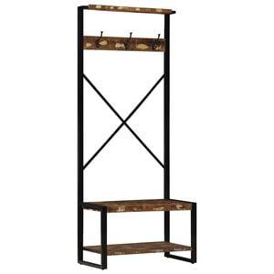 vidaXL Appendiabiti Multicolore 80x40x190 cm Legno Massello Recupero