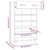 vidaXL Scarpiera Bianco Lucido 60x35x105 cm in Legno Multistrato