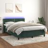 vidaXL Letto a Molle con Materasso e LED Verde Scuro 140x200cm Velluto